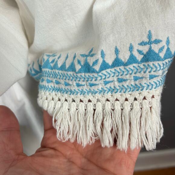 Melissa Odabash Dress Cover up Medium embroidered Tennis boho Martina white - Picture 10 of 14